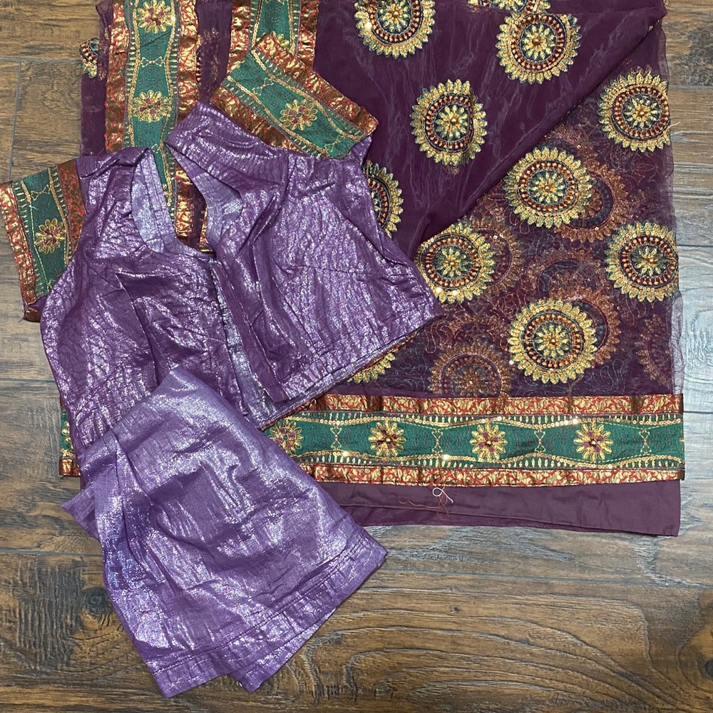 Ready To Wear Designer Net Saree Set Of 3 - image 1